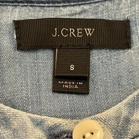 J. Crew Black Label Faded Blue Denim Chambray Shirt Dress Small - Picture 7 of 7